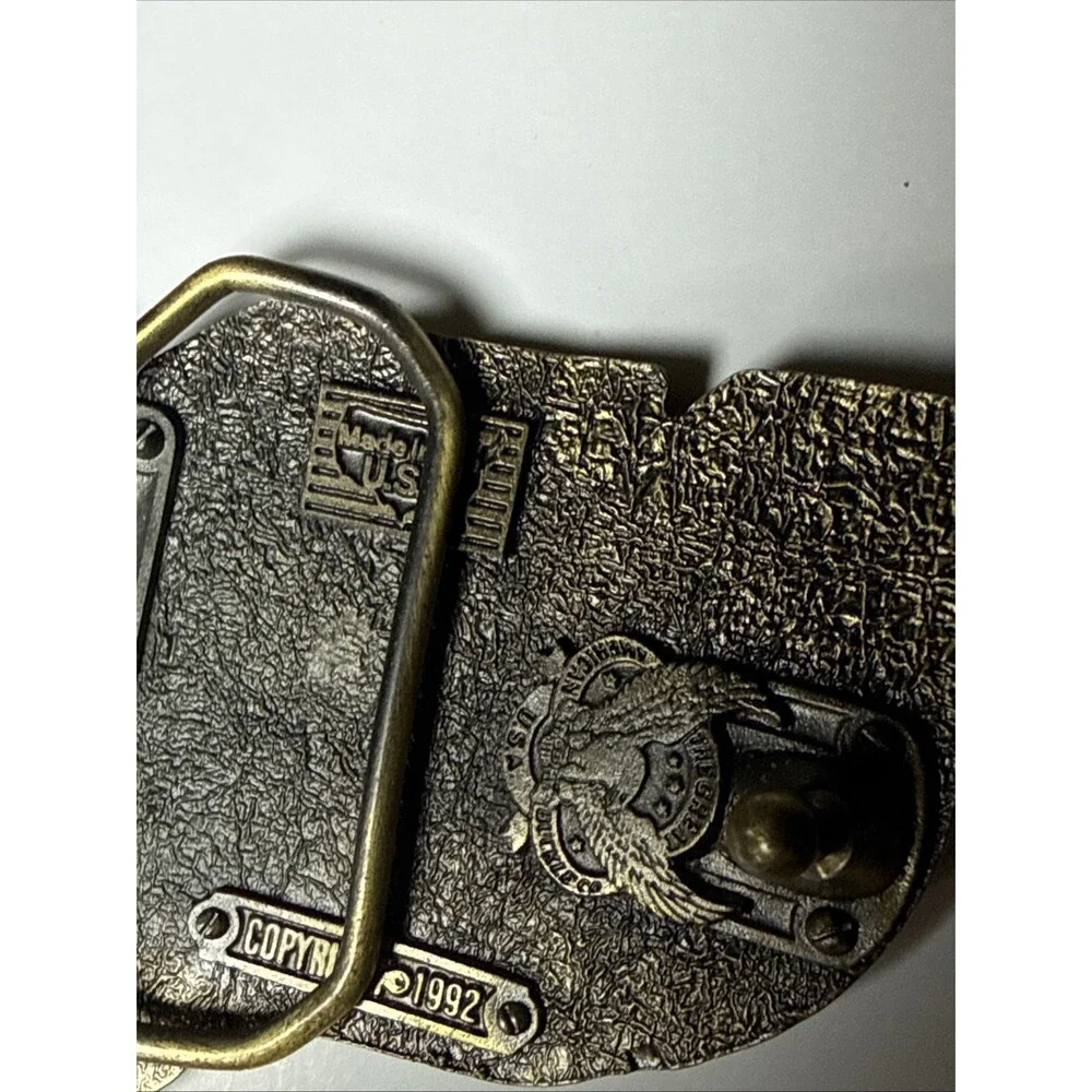 The Great American Buckle Co. BRASS 1992 AMERICA Belt Buckle MADE IN THE USA